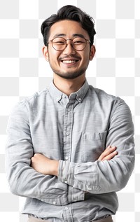 PNG Smiling man with folded arms