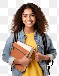 PNG Smiling student holding books