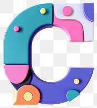 PNG Letter C shapes geometric vibrant.