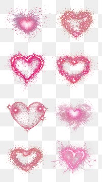 PNG Sparkling pink heart fireworks on transparent background