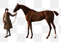 Man and horse png vintage illustration on transparent background. Remixed by rawpixel.