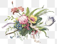 Flower arrangement png vintage illustration, transparent background. Remixed by rawpixel.