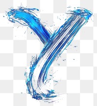 PNG Letter y stroke brush blue.