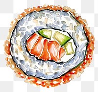 PNG An isolated hotate sushi food illustration watercolor.