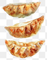 PNG An isolated japanese Jiaozi food illustration watercolor.