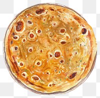 PNG An isolated Paratha food illustration watercolor.