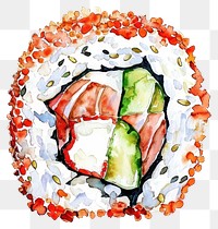 PNG An isolated hotate sushi food illustration watercolor.