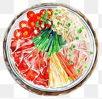 PNG An isolated japanese shabu dish food illustration.