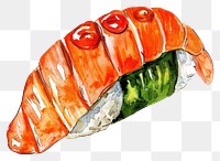 PNG An isolated Toro nigiri food illustration watercolor.