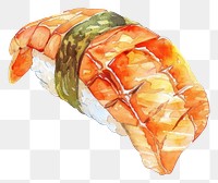 PNG An isolated unagi nigiri illustration watercolor sushi.