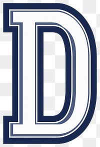 PNG College Football letter D text bold navy.