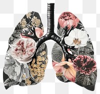 PNG Flower Collage human lung flower illustration collage.