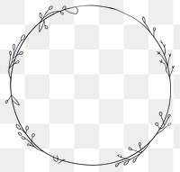 PNG Circle frame with leaves illustration line art.