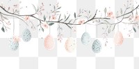 PNG Easter eggs hanging decoration delicate flower.