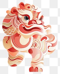 PNG Lion dance illustration art traditional.