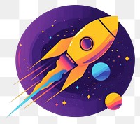 PNG Vector icon space rocket purple illustration background.