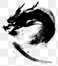 PNG Dragon head illustration stroke brush.