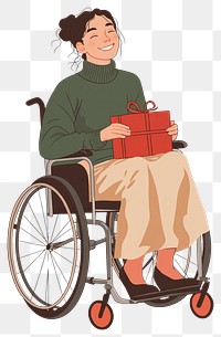 PNG Teen woman sitting on wheelchair illustration smiling holding.