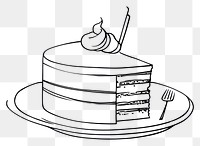 PNG Slice of cake drawing art fork.