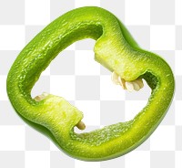 PNG A piece of cut green bell pepper slice vegetable food ingredient.