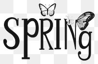 PNG Typography butterfly spring art.