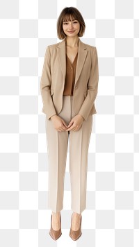 PNG Happy half asian and american woman in her 30s standing professional blazer style.