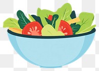 PNG Salad bowl illustration ingredients vegetables.