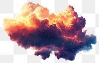 PNG Watercolor nebula cloud clouds art illustration.