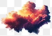 PNG Watercolor nebula cloud colors space sky.