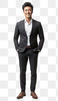 PNG Young Businessman suit clothing standing.