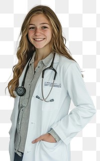 PNG Young Doctor stethoscope coat confident.