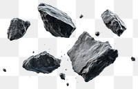 PNG Dark rocks and debris flying background white white background.