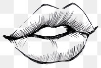 PNG Black kiss lips art illustration drawing.