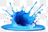 PNG Blue paint splashes vibrant color explosion.