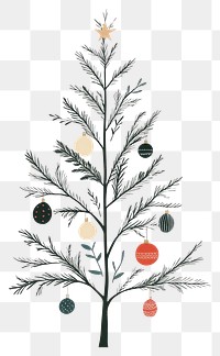 PNG Christmas pine tree illustration ornament simple.