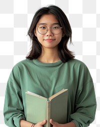 PNG Young asian girl smile book background.