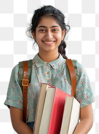 PNG Young indian girl student happy background.