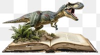 PNG Dinosaur roaring dinosaur book prehistoric.