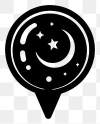 PNG Speech bubble with moon sign icon black celestial astronomy.