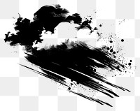 PNG Silhouette of cloud strokes black brush.