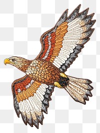 PNG A eagle in embroidery style bird embroidered decorative.