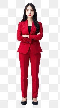 PNG Female boss suit wear red.