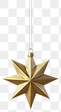 PNG Gold christmas ornament hanging star accessories.