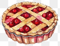 PNG An isolated Christmas berry pie watercolor dessert style.