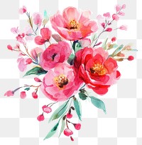 PNG Watercolor floral bouquet flowers painting blossom.