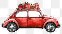 PNG Christmas red car illustration vehicle gifts.