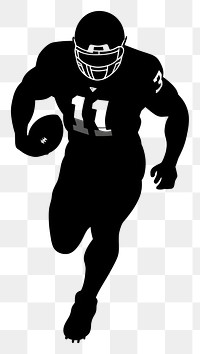 PNG Silhouette of football player sports black white.