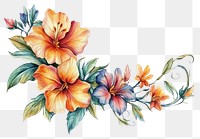 PNG Beautiful floral corner flowers art illustration.