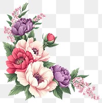 PNG Beautiful floral corner design flower illustration blossoms.