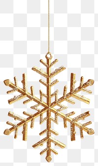 PNG Christmas gold snowflake christmas ornament accessories.